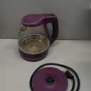 OVENTE Electric Kettle, 1.5L Borosilicate Glass Countertop Water Heater and Boiler for Coffee or Tea, BPA-Free, Auto Shut-Off, Boil-Dry Protection, Removable and Washable Spout Filter, Purple KG83P