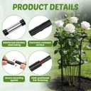 VICAMB 3 Pack Large Peony Cages and Supports,28" H x 17" D Grow Through Plant Support Rings,Plastic Rings with Stainless Steel Core Stakes for Peonies,Roses and Top-Heavy Blooms