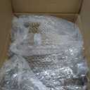 Hoolerry 100 Pack Clear Charger Plates Bulk 13 Inch Acrylic Round Dinner Charger Plates Beaded Frosted Grain Dinner Decorative Dishes for Wedding Party Events Home Kitchen Tabletop(Gold,Beads), approx. 13 inch