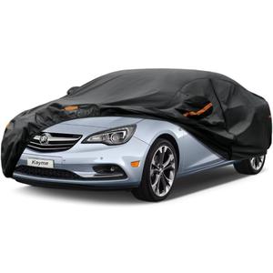 Kayme Sedan Car Cover Fit for Buick Cascada (2016-2019) Automobiles All Weather Waterproof, Outdoor Cover Sun Rain Protection, with Lock and Zipper Door.Black