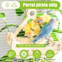 Bird Stand Perch Toy,Interactive Rocking Parakeet Toy and Perch, Wooden Exercise Wheel Cockatiel Toy, Intelligence Puzzle Enrichment Toys,Bird Playground Play Stands for Conure Budgie(C)