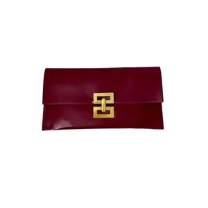 Verdusa Women's Clutch Evening Bags Trendy Envelope Handbags Metallic Purses Burgundy One Size
