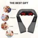Nekteck Shiatsu Neck Massager with Heat for Pain Relief Deep Tissue, 2026 Upgraded 3D Back Shoulder Kneading Massage Pillow, Body Muscle Relaxation Tool Gifts for Him Her Mom Dad, Gray (NOT Cordless)