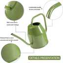 35 oz/1000 ml Metal Indoor Small Watering Can with Long Spout for House Plants Decorative, 12 oz/360 ml Glass Plant Mister Spray Bottle for Bonsai Garden Flowers(Yellow)