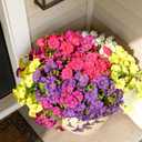 Fanfantoey 16 pcs Artificial Flowers for Outdoors, UV Resistant Fake Flowers Outside Decoration, Realistic Faux Silk Morning Glory Fake Plants for Planter Outside Decor (20, 5 Mixed)