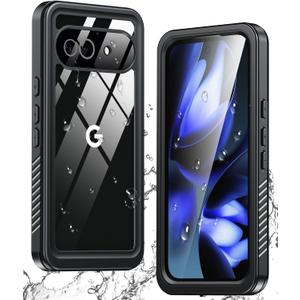 ANTSHARE for Google Pixel 9A Case, IP68 Underwater Built-in Screen Protector, [12 FT Military Drop Proof] [Full Body Shockproof] [Snowproof] Phone Case for Pixel 9A, Black