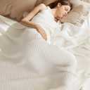 Bedsure 100% Cotton King Size Blanket for Spring Summer, Ultra Soft Waffle Weave King Blanket for Bed, Thin Lightweight Breathable Bedding Gifts for Women, Men, Teens, Ivory, 108" x 90"