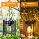 KOOPER Solar Lanterns Outdoor Waterproof, Upgraded Bright Hanging Solar Lights Outdoor Lanterns Decorative, Auto ON/Off Metal Hanging Lantern Lights for Proch Yard Patio Garden Decor 2 Pack