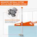 Drywall Cutting Tool with 23-Bearing System, Foldable Drywall Cutter Tool, Dual-Handle Positioning Sheetrock Cutter for 1/4"–1/2" Boards with Blade Storage Slot & Carry Bag