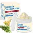 Beef Tallow Face Moisturiser, 100% Grass Fed Beef Tallow for Skin Care - 100% Natural Handmade Lotion Whipped Beef Tallow Cream for Face & Body Sensitive Skin - 1.76 OZ., white