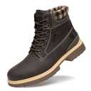 ANJOUFEMME Winter Hiking Boots Men Waterproof, Warm Work Trekking Boots for Men FNM19-G-BROWN, Size 9