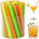 [1000 Pcs] Neon Bar Short Cocktail Straws - 5 Inch 0.16'' Diameter Plastic Disposable Colorful Straws Coffee Stirrers for Whiskey,Bar,Club,Soda,Cocktail,Teas