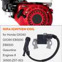 Hipa 30500-Z5T-003 Ignition Coil Module with 4 Prong Connector for Honda GX340 GX390 GX390T2 GX390U2 EB5000 EB6500 Gasonline Engines Replaces 30500-Z5T-003,30500-Z5R-003