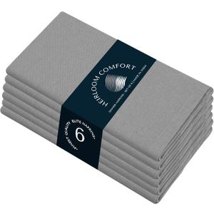 Ash Grey Cloth Napkins 17x17 Inches - Set of 6-100% Cotton, Soft, Absorbent, Durable, Reusable, Washable - Perfect Table Linen for Weddings, Easter, Spring, Formal Events, Dinner