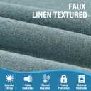 H.VERSAILTEX 100% Blackout Linen Curtains Thermal Insulated Curtain for Living Room Textured Burlap Drapes for Bedroom Grommet Linen Noise Blocking Curtain 52 x 108 Inch, 2 Panels, Heather Stone Blue