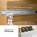 10 Inch Drawer Slides, Plusmart Drawer Slide Glides Ball Bearing Full Extensin Cabinet Slides, 3 Folds, 150LB, 2 Pairs