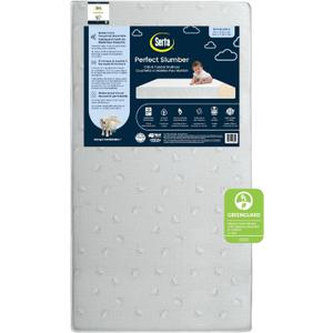 Serta Perfect Slumber Dual Sided Crib and Toddler Mattress - Waterproof - Hypoallergenic - Premium Sustainably Sourced Fiber Core -GREENGUARD Gold Certified (Non-Toxic) - (Mattress Only)