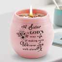 Sister Birthday Gifts, Sisters Christmas Gifts from Sister, Handmade Ceramic 8oz Soy Wax Lavender Scented Candles, Sisters Candle Gift for Soul Sisters Best Friend BFF Bestie