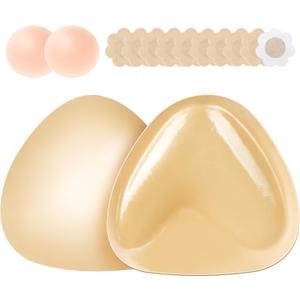Sticky Bra Inserts - Soft Invisible Reusable Double Sided Sticky Bra Beige