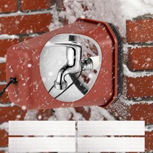 1 Pack 2026 Upgrade Extra Large Outdoor Faucet Cover for Winter Freeze Protection 8.5x7x5.5in Thick Plastic Foam Hose Bib Spigot Cover Winter Insulated with Reflective Strips (Red)