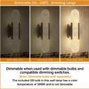 Alabaster Wall Sconce, Modern Sconces Wall Decor Set of 2 Black, 19.7 in-2Pack