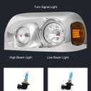 Avsty Headlights Assembly for Freightliner Century 2004 2005 2006 2007 2008 2009 2010 2011 2012 2013 2014 2015 Headlamp(Chrome)