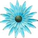 3D Metal Flowers Wall Decor Outdoor Wall Decor Suitable For Indoor and Outdoor Home Patio Bohemian Metal Flower Wall Art 12 in (Blue)