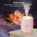 Portable Mini Cool Mist Humidifier, 500ml USB Personal Desktop Humidifier for Baby Bedroom, Travel, Office, Home - Auto Shut-Off, 2 Mist Modes, Super Quiet (Pink)