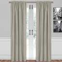 SUN+BLK Bradley Total Blackout Curtain Textured Thermal Insulated 1 Panel with Rod Pocket, Khaki, 52x84, Wide Width