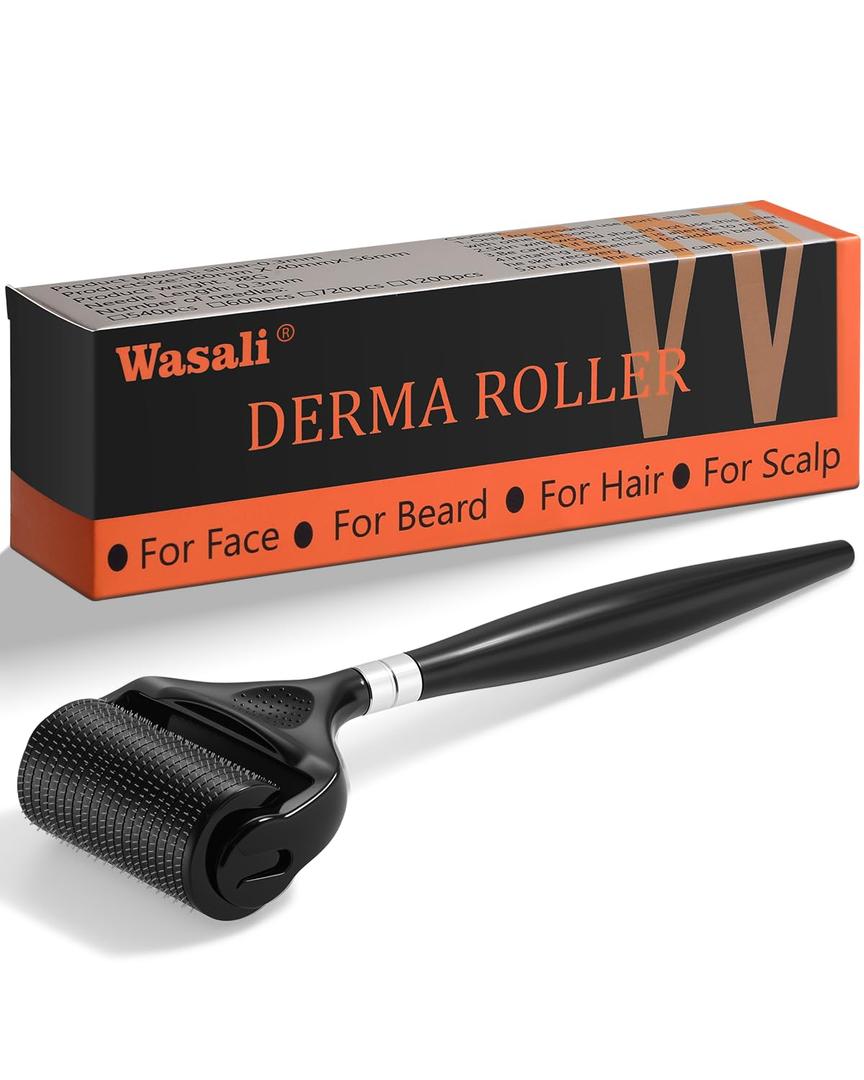 Titanium Derma Roller For Face Hair BeardBeard Microneedle Roller For Men With Storage CaseScalp Derma Roller For WomenPersonal Use Microneedling Roller Microdermabrasion Beauty Instrument
