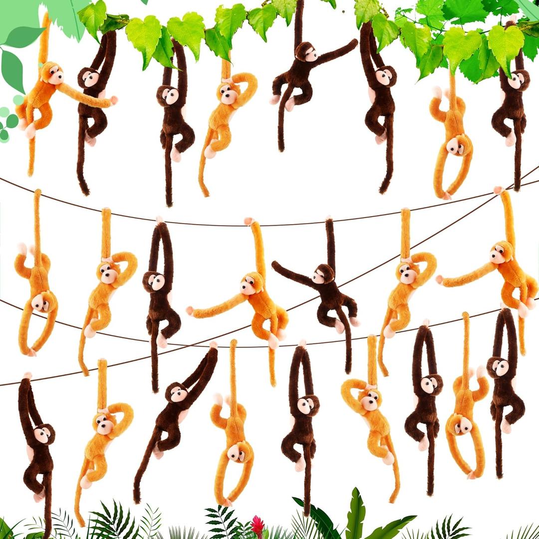 24 Pcs Hanging Monkey Stuffed Animals Bulk Cute Plush 24 Inch Hanging Monkey Toys for Room Decor Birthday Christmas Easter Gift