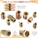 191 PCS Threaded Inserts for Wood, 1/4"-20, 5/16"-18, 3/8"-16 Threaded Wood Inserts Furniture Screw Assortment, Wood Threaded Inserts with Hex Wrench