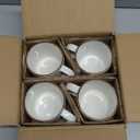 GBHOME 12OZ Stackable Coffee Mugs, Ceramic Coffee Mugs with Texture Patterns for Man,Woman,Dad,Mom, Modern Coffee Mugs Set of 4 for Latte/Cappuccino/Cocoa. Dishwasher&Microwave Safe, Off White