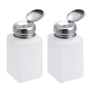 uxcell Alcohol Liquid Press Pumping Dispenser 200ML Nail Polish Remover Empty Bottle 2 Pack