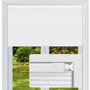 Cordless Cellular Shades, No Drill No Tools Light Filtering Honeycomb Shades, Pleated Blinds for Windows, Easy to Install, White 33" W x 64" H White