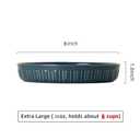 Fun Elements Shallow Dog Bowls, 8" Ceramic Dog Food Plate for Small and Medium Breeds, Non-Slip, Flat and Wide, Dishwasher Safe, Suitable for Puppies and Kittens (Blue)