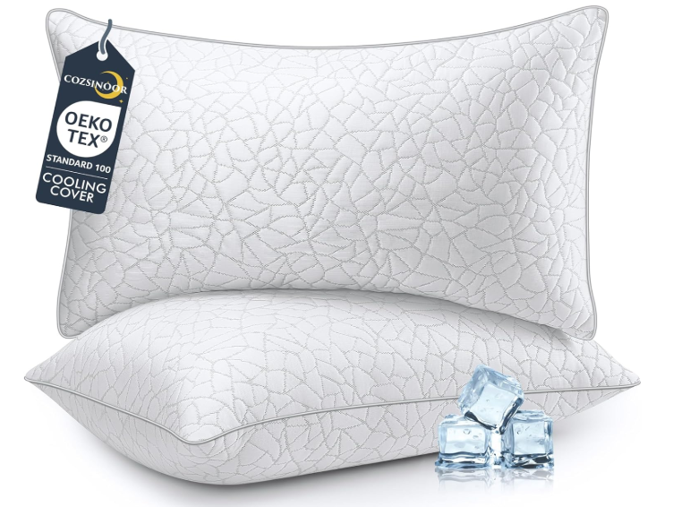 COZSINOOR Bed Pillows Queen Size - Breathable Premium Down Alternative Pillows Set of 2 for Side, Back, and Stomach Sleepers Cooling Hotel Quality Fluffy Soft Microfiber Fill Skin-Friendly