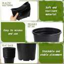 OJYUDD 120 Pcs 0.5 Gallon Black Plastic Plant Nursery Pots,Plant Seedling Pots with Drainage Holes,Black Flower Planting Container for Seedlings Transplanting,Planting,Succulent