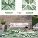 GENIMO Outdoor Rug 9' x 12' Waterproof for Patios Clearance, Reversible Outdoor Plastic Straw Camping Rug Carpet, Large Area Rugs Mats for RV, Picnic, Backyard, Deck, Balcony, Porch, Dark Green&White