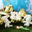 6 Pcs 10 Inch Large Golden Metallic Easter Eggs Jumbo Filled with 10 Inch Plush Bunny Toys Set for Filling Treats, Fillable Surprise Eggs Bulk, Basket Stuffers Fillers Classroom Prize