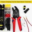 Crimping Tool with Ratchet, Ratcheting Wire Crimper Tool for Open Barrel Terminal Connectors, Electrical Crimping Tool, Crimping Pliers for 20-14 AWG