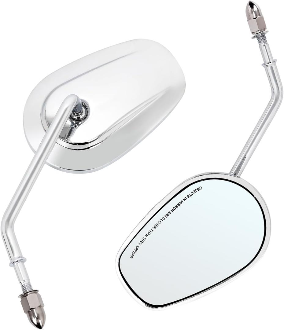 Motorcycle Mirrors Chrome,5/16 24 UNF Motorbike Rear View Mirror Compatible with Harley Sportster Road King Street Glide road glide Electra Glide Dyna Softail Ultra Vrod