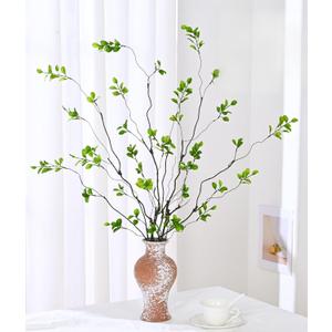 Waipfaru 6PCS Artificial Ficus Branches for Vase, Faux Greenery Stems for Vase Filler, 47in Realistic Flexible Eucalyptus Stems Fake Artificial Twig Plants Indoor Home Tables Centerpieces Office Decor