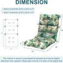 DYTXIII Outdoor High Back Chair Cushions Set of 2, Water Repellent Tufted Rocking Seat Cushions Replacement 44 x 22 Inch, Seat & Back Chair Pads for Patio, Balcony and Indoor Use -Lush Leaf Green, 44x22x4