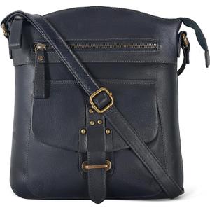 Oak Leathers Leather Crossbody Bag For Women With Adjustable Sling Strap - Medium Size Crossover Shoulder Handbag Purse (Nappa Blue)
