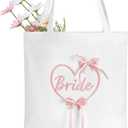 Etercycle Bride Tote Bag, Canvas Wedding Purse Handbags Bridal Shower Gifts For Bachelorette Party Bridesmaid Engagement