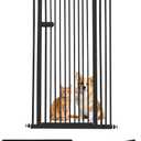 Lumizone Extra Tall Cat Gate 55.12" High Pressure Mounted Extra Wide 2025 New (17 Sizes) 1.37" Gap No Drilling Auto-Close One-Handed Operation Tall Pet Gate for Dogs(Black, 34.25"-38.38"/87-97CM)
