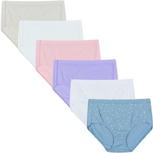 Hanes Women's Underwear Briefs Pack, 6-Pack, Pure Comfort Organic Cotton Brief Panties for Women, Full Coverage OEKO-TEX STANDARD 100 L