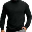 VPG Mens Turtleneck Long Sleeve Shirts, Long Sleeve Regular Fit Knit Turtle Neck Pullover Sweaters (XX-Large, Green)