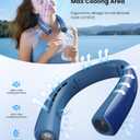 2 x Gaiatop Portable Neck Fan, 40 Stretch Neck Cooler with 360 Surrounding Cooling, 1-100 Speed Scroll Switch Hands Free Personal Fans H1 Turbo Mode for Outdoor Travel Office Gym Gifts for Dad Mom, Blue